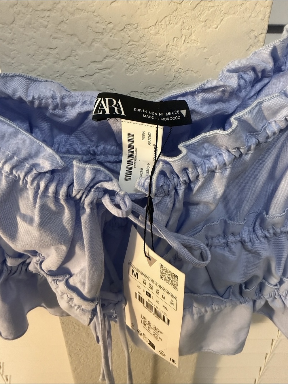 Zara Light Blue Ruffle Tank Top - Picture 2 of 2